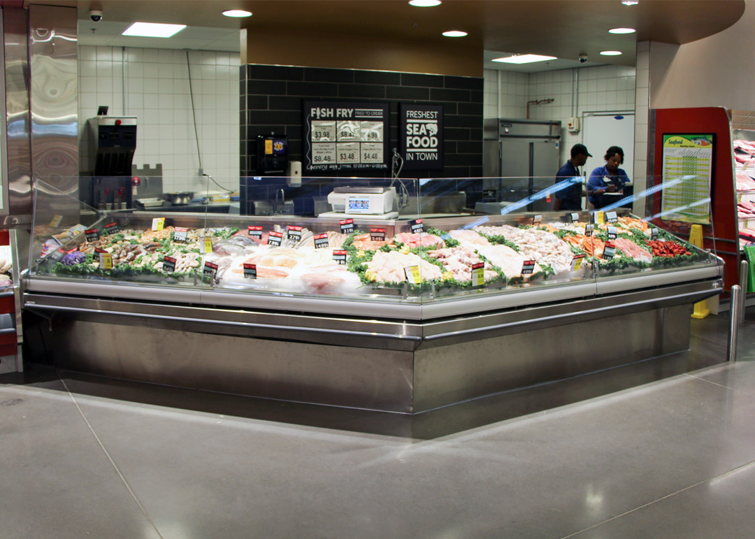 BSD-SW-R Single-Deck Open Service Refrigerated Seafood Display